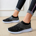 Superstarer Fashion Women Casual Shoes PU Rhinestone Flat Bottom and Shallow Mouth Women Casual Shoes